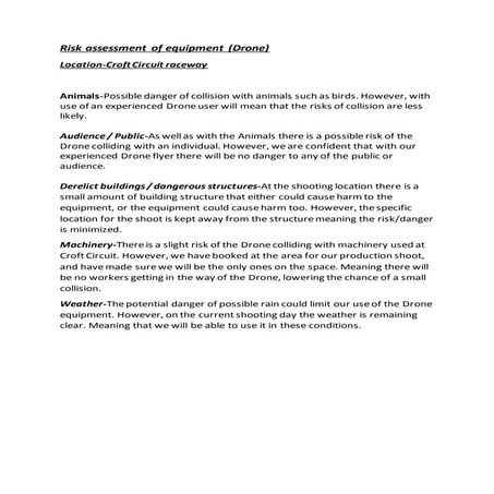 Risk Assessment - Drone | DOCX