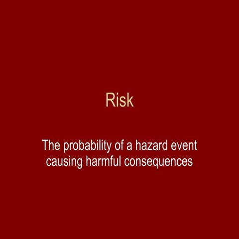 Risk Assessment & Prediction Of Hazards
