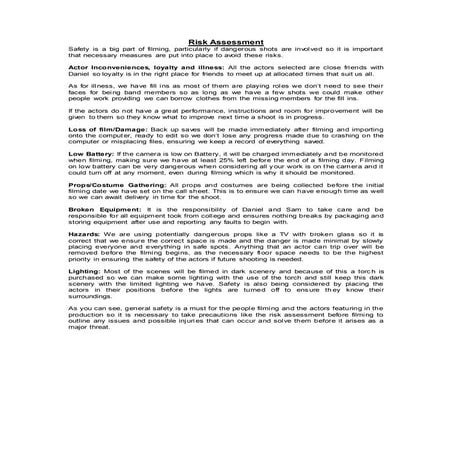 Risk assessment & recce | DOCX