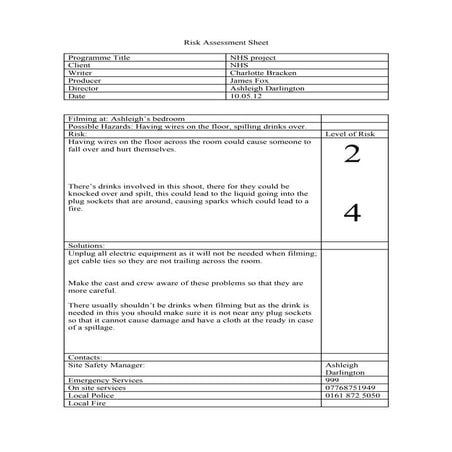 Garage risk assessment | DOC