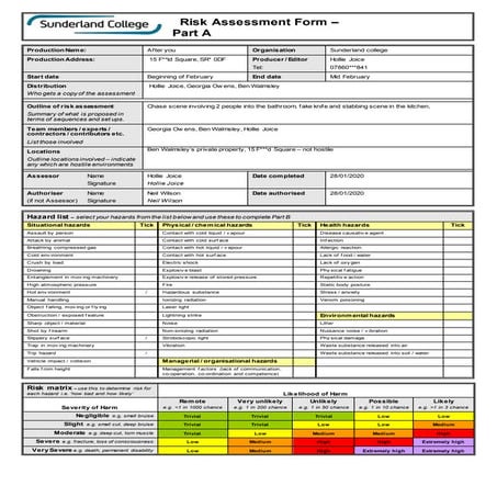 Risk assessment template | DOC