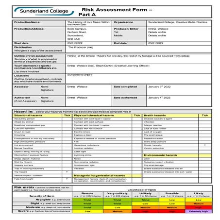 Risk Assessment Documentary | DOCX