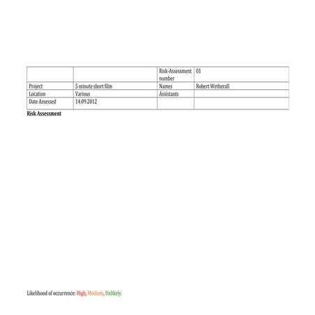 M2 risk assessment template | DOC