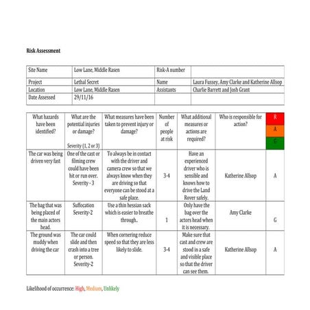 Risk assessment | DOC