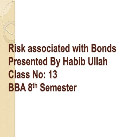 Risk associated with bonds