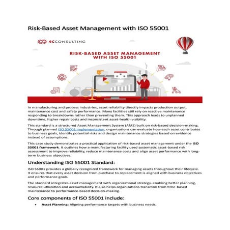 Risk Based Asset Management with ISO 55001 | PDF