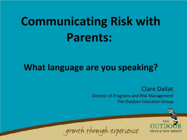 Communicating Risk With Parents
