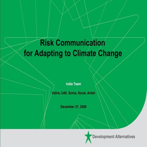 Risk Communication For Adapting To Climate Change | PPS