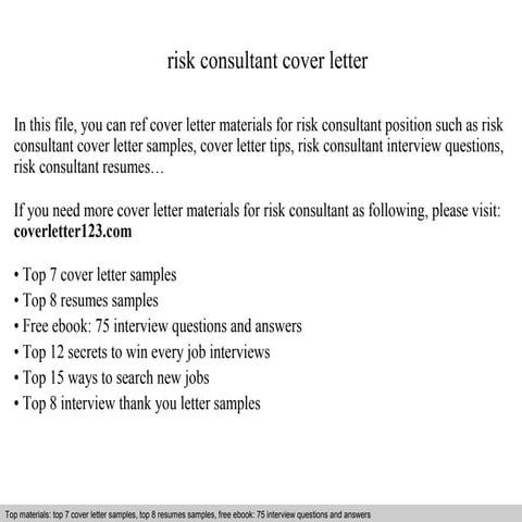 Risk manager cover letter | PPTX