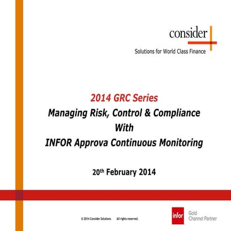 Risk, Control & Compliance with INFOR Approva | PDF