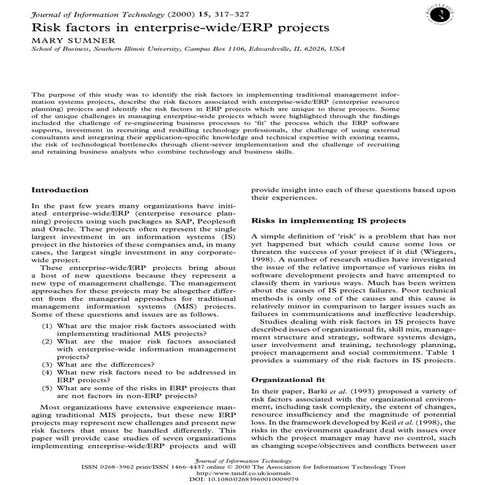 Risk factorserp sumner