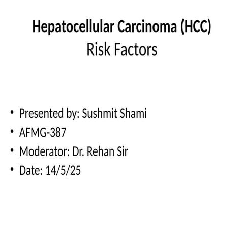 Risk factors HCC.pptx for surgery presentation | PPTX
