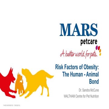 Risk factors of pet obesity: The human animal bond | PPTX