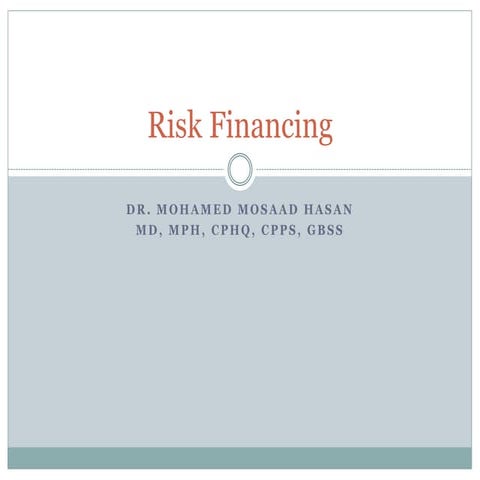 Risk financing