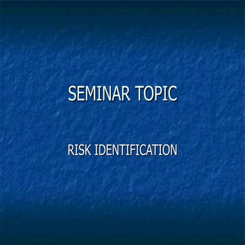 Risk identification