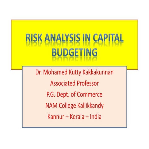 Risk in capital budgeting
