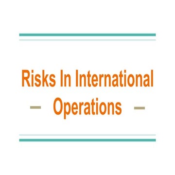 Risk management in international trade ppt | PPTX