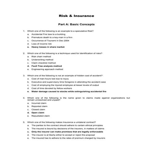 Risk & insurance | PDF