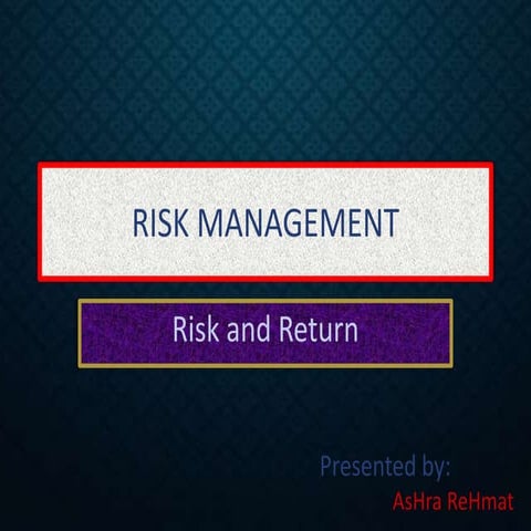 Risk and Return Basic
