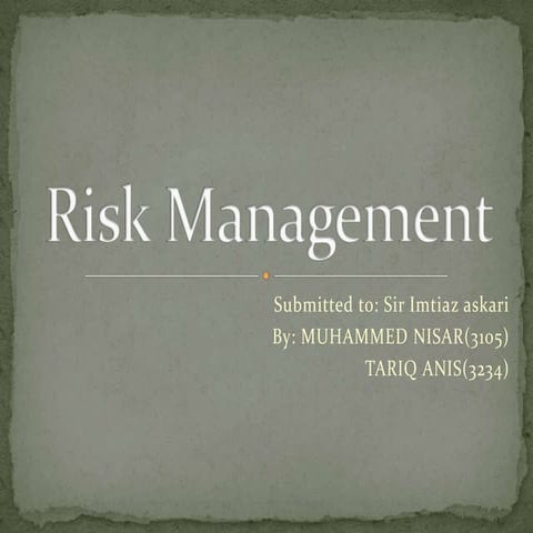 Risk management