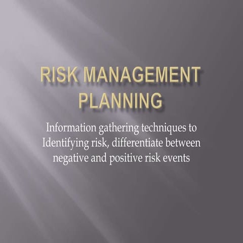 Risk management Planing