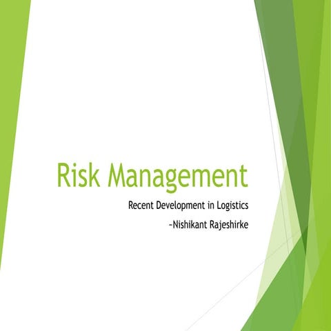 Risk Management in Supply chain management