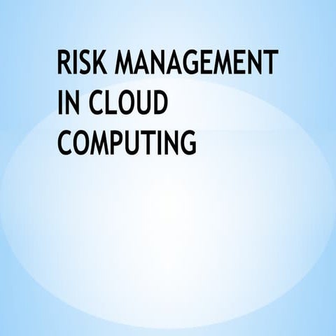 Could Computing Subject Risk Management Pptx