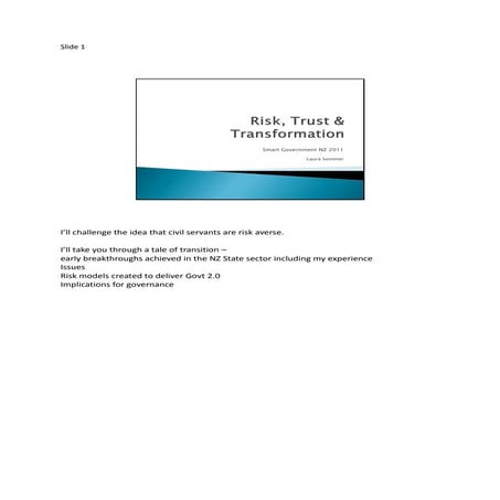 Risk Management Approach, Smart Government Conf 2011