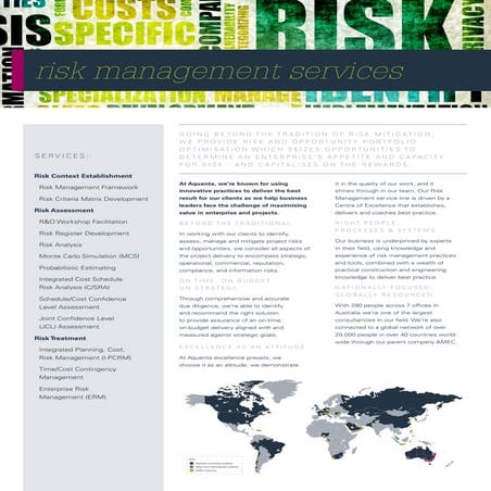 Aquenta Risk management Capability Statement (short) 2013