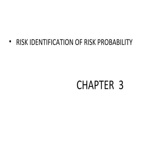 Risk management chpt  3 and 9