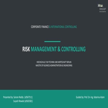 Presentation on Risk management & controlling (Corporate Finance & Internatio...