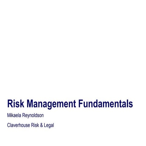 Risk Management Fundamentals