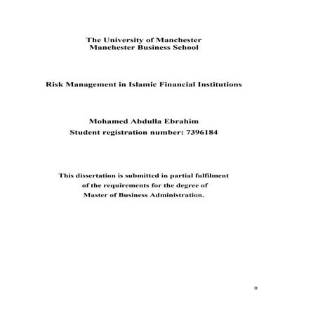 Risk Management In Islamic Financial Institutions Ebrahim, Mohamed 7396184