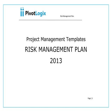 PMP - Risk Management plan & template