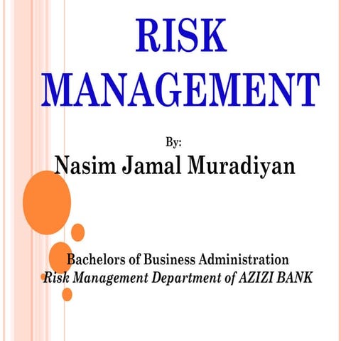 Risk management Presentation | PPT