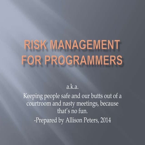 Risk management presentation