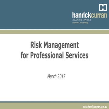 Risk Management for Professional Services