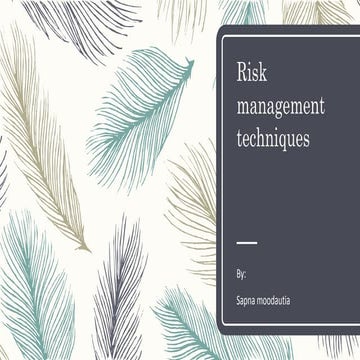 Risk management techniques