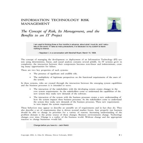 Information Technology Risk Management