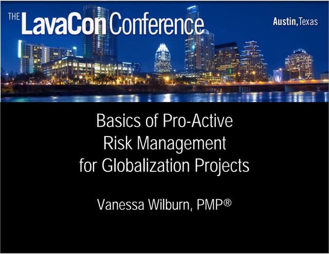 Risk Management Basics for Globalization Projects