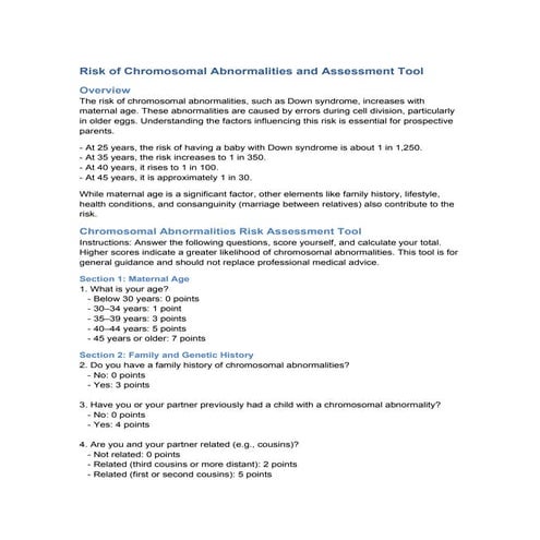 Thumbnail for Genetic Risk Assessment Tool