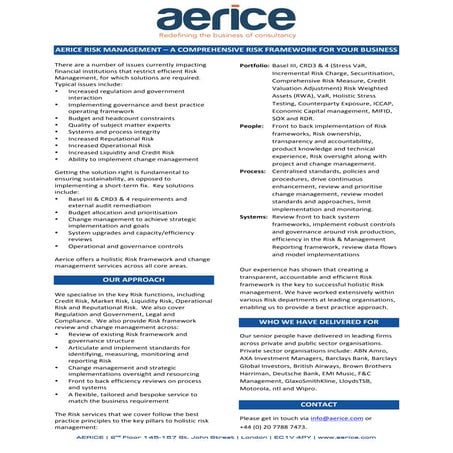 Risk Offering Summary