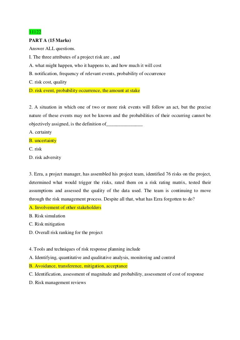 Risk management essay