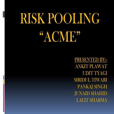 Risk pooling | PPTX