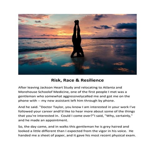 Risk, Race & Resilience: