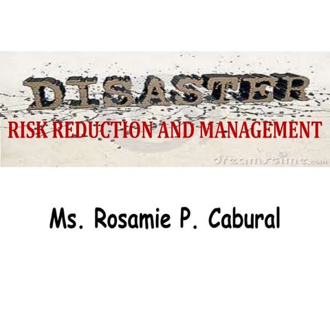 Disaster Risk Reduction and Management