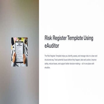 Risk Register Template with eAuditor Audits and inspections | PDF