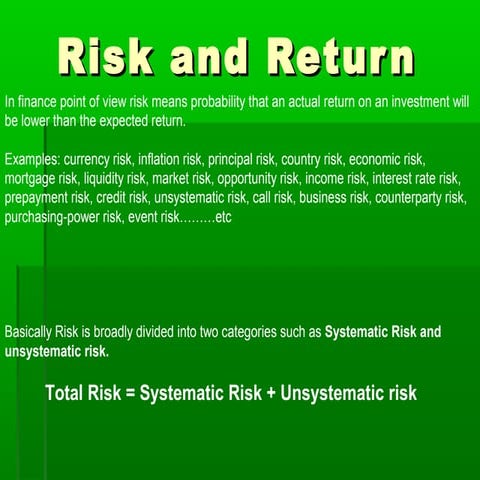 Risk&amp;return
