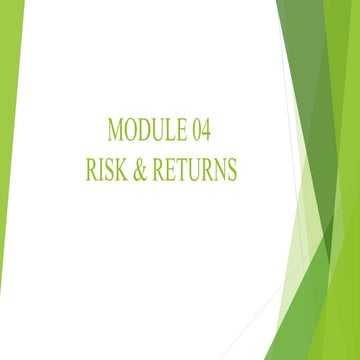 risk and returns of market goods products