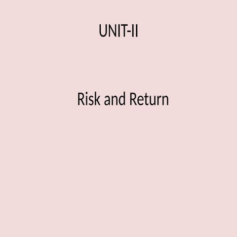 Risk & Return of the stock and calculation of risk